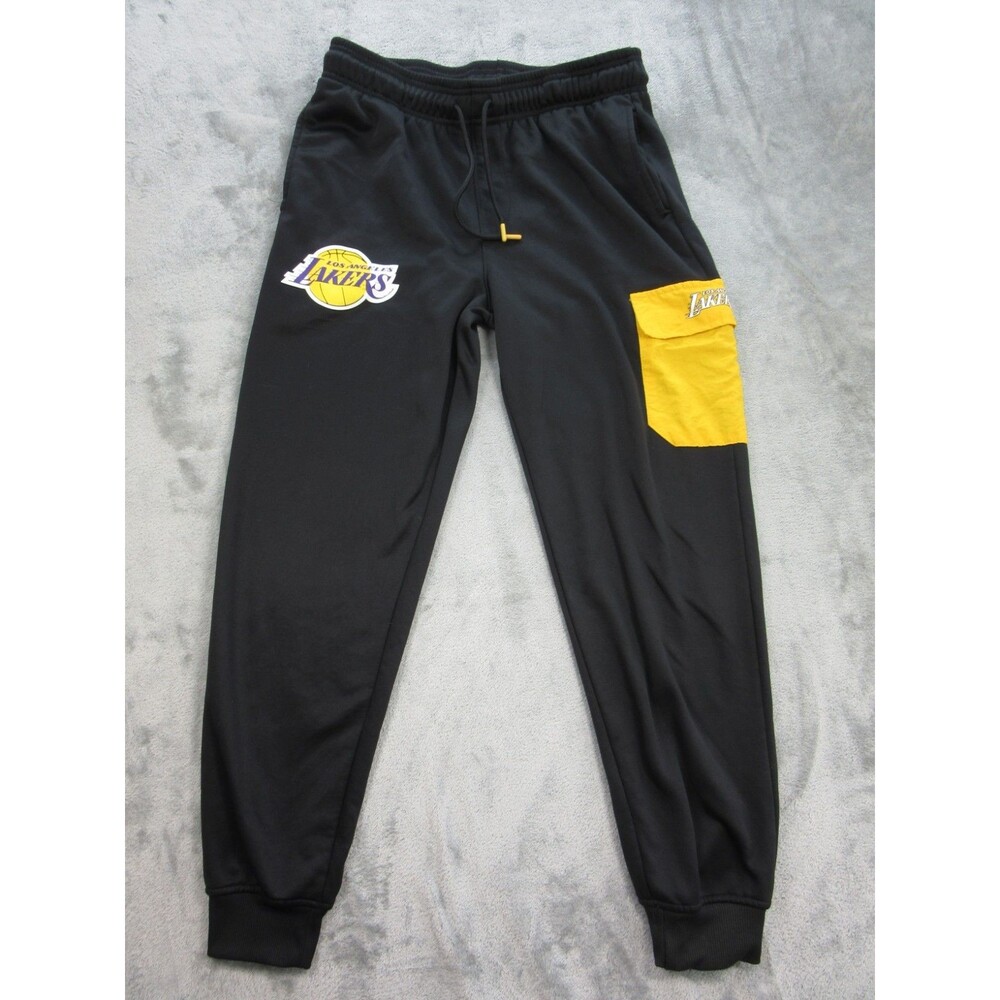 NBA Los Angeles Lakers Pants Men's Size Medium Ultra Game Black Jogger Track